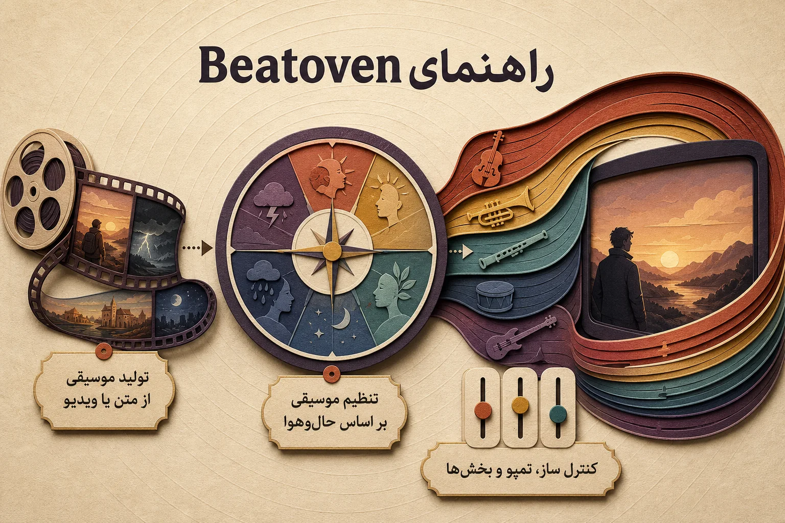 اینفوگرافیک راهنمای انتخاب و استفاده از Beatoven Creator
