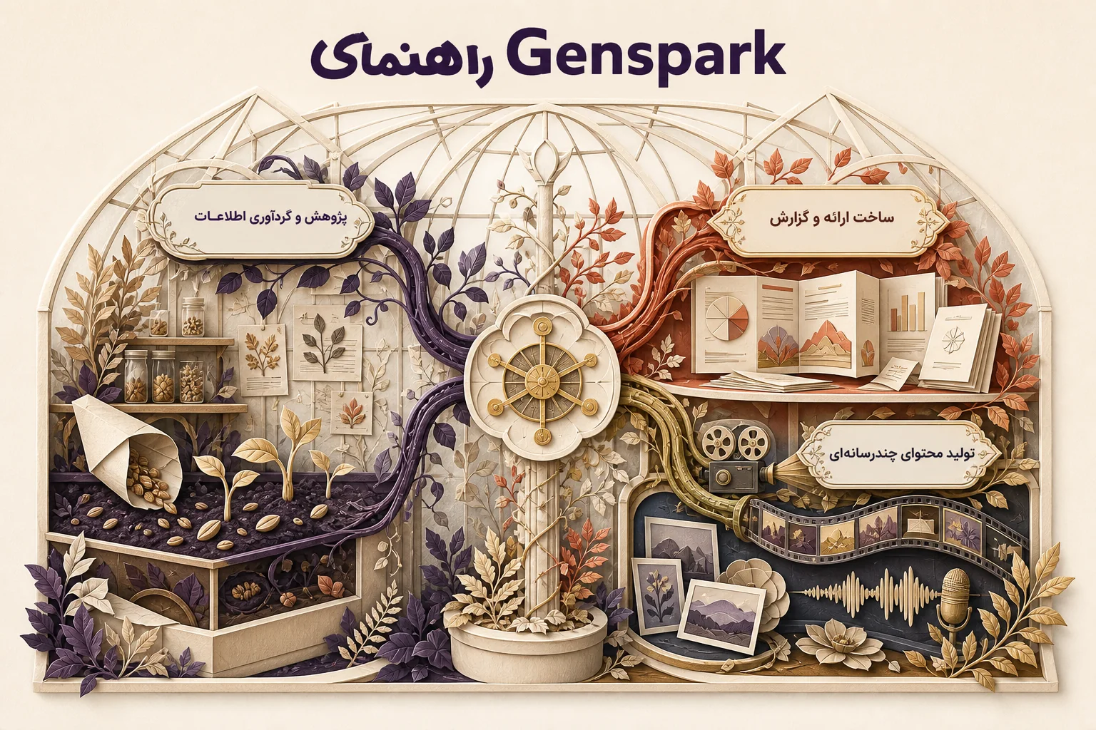 اینفوگرافیک راهنمای انتخاب و استفاده از Genspark Plus