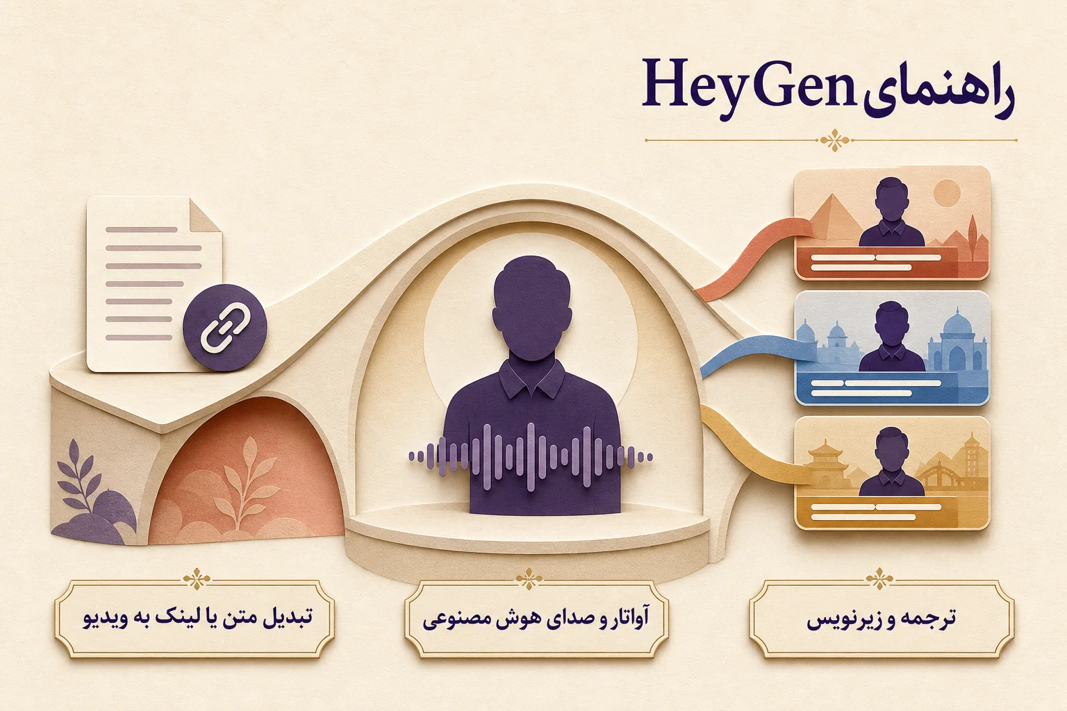 اینفوگرافیک راهنمای انتخاب و استفاده از HeyGen Creator