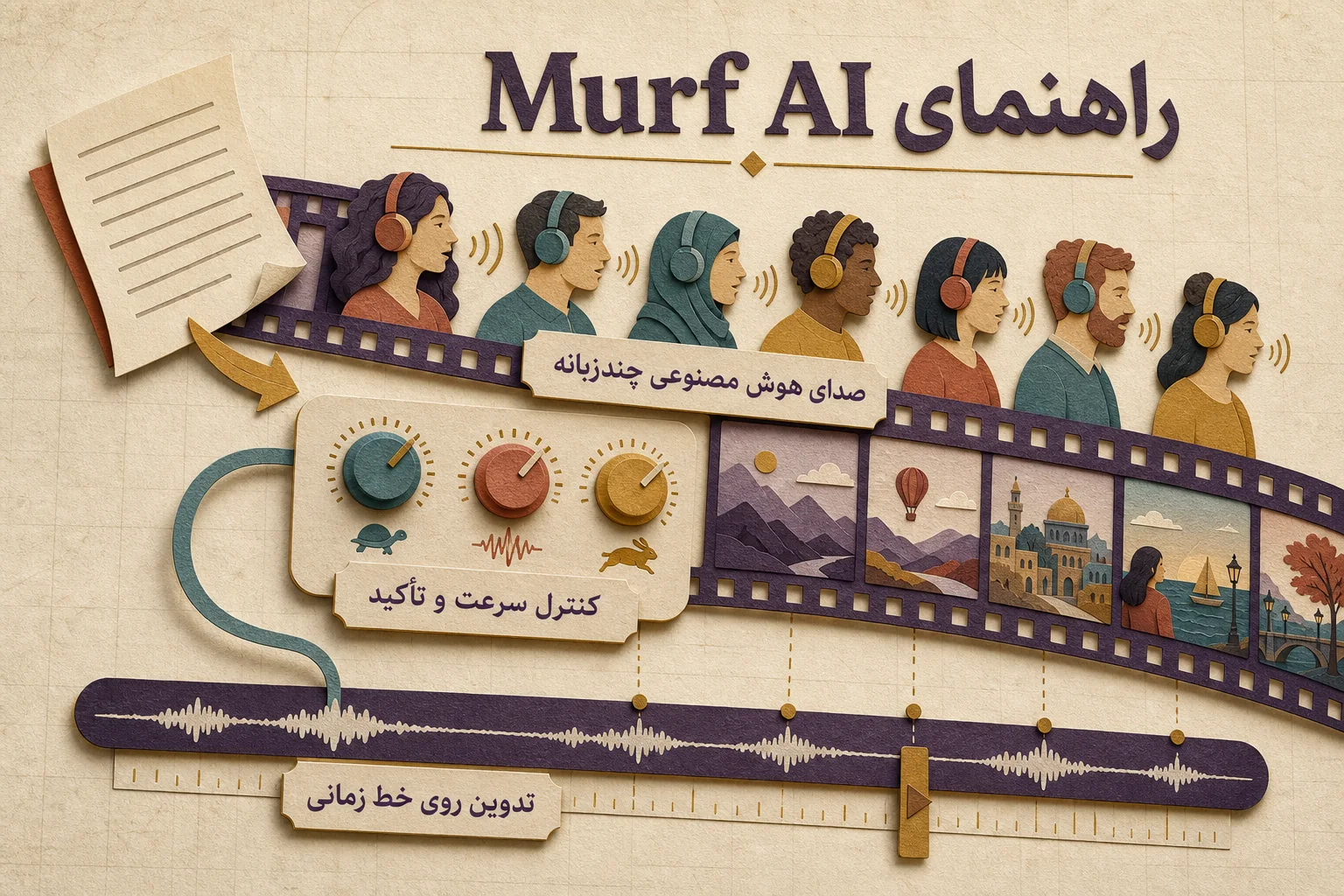 اینفوگرافیک راهنمای انتخاب و استفاده از Murf AI Creator Lite