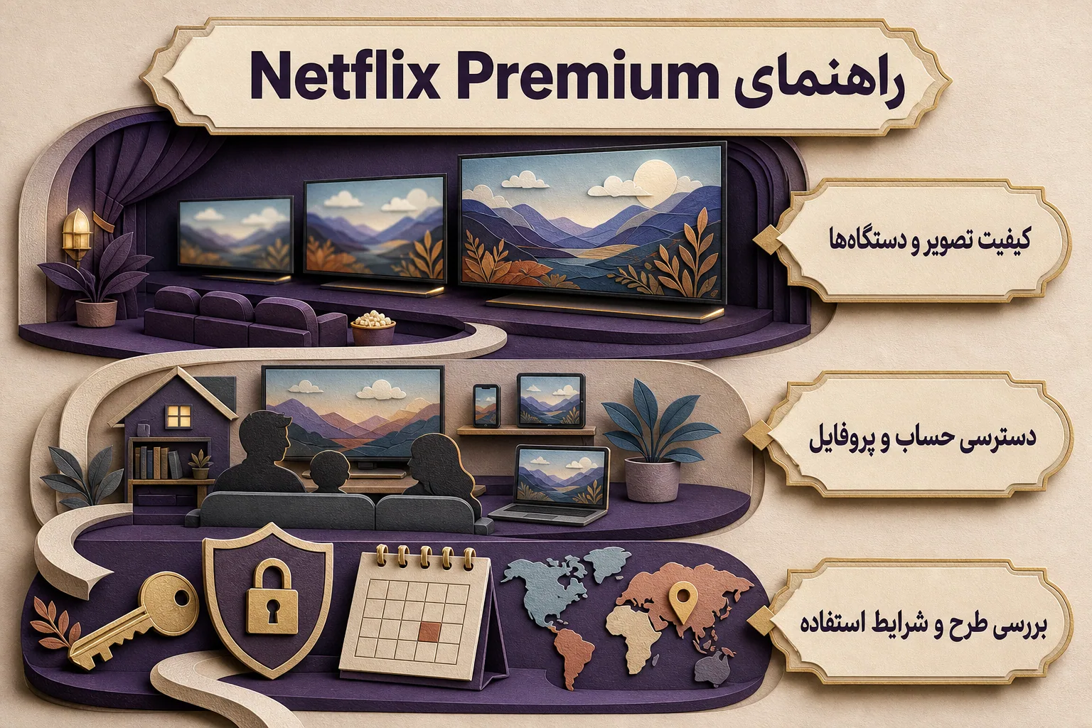 اینفوگرافیک راهنمای انتخاب و استفاده از Netflix Premium