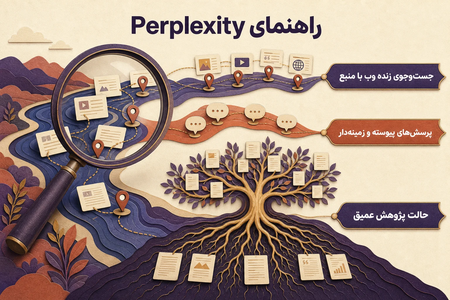 اینفوگرافیک راهنمای انتخاب و استفاده از Perplexity Pro
